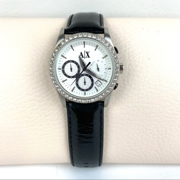 A/X Armani Exchange Black Leather Watch - Picture 2 of 4